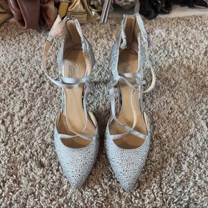Bedazzled Silver Heels